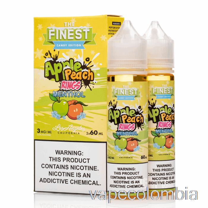 Vape Desechable Manzana Melocotón Anillos Agrios Mentol - La Mejor Edición De Dulces - 120ml 0mg